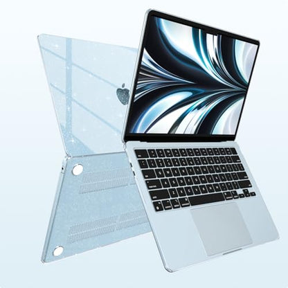 AKIT Compatible with MacBook Air 13 inch Case Glitter 2026 2025-2022 M5 M4 M3 M2 Model A3449 A3240 A3113 A2681, Sturdy Laptop Hard Shell for Mac Air 13.6" + Keyboard & Screen Cover, Sparkly Air Blue - color: Glitter Blue