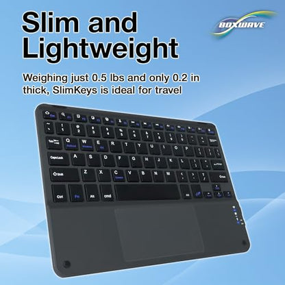 BoxWave Keyboard Compatible with Samsung Galaxy Z Flip7 - SlimKeys Bluetooth Keyboard with Trackpad, Portable Slim TouchPad - Jet Black