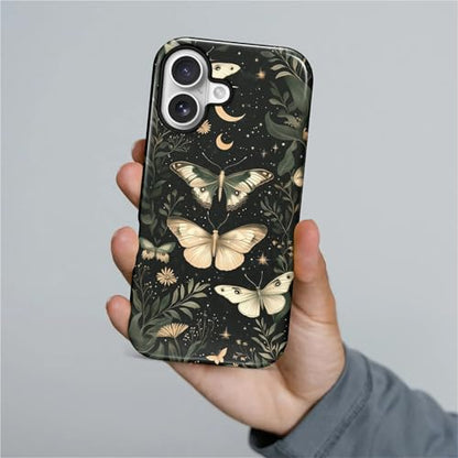 CARLOCA Case for iPhone 17,Gothic Dark Butterfly Design Hybrid Dual Protection Soft TPU Hard PC Shockproof Anti Scratch Men & Women Stylish Protective Phone Case - color: Gothic Dark Butterfly, size: iPhone 17