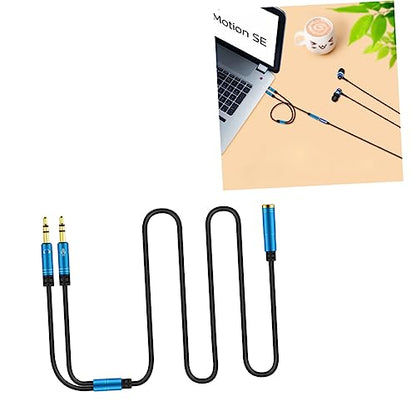 Angoily 2pcs Headset Splitter Cable to Female to Male Audio Adapter for Laptop and Mobile Dual Port for Headset Microphone and Versatile Audio Converter
