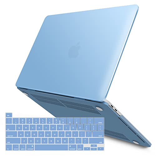 IBENZER Compatible with MacBook Pro 13 Inch Case M2 M1 2026 2025 2024 2023 2022 A2338 A2289 A2251 A2159 A1989 A1706 A1708, Hard Shell Case & Keyboard Cover for Mac Pro 13, Airy Blue, T13ARBL+1B - color: Airy Blue