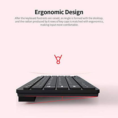 Mini Keyboard, Compact 78 Key Wired USB Keypad, Slim Portable Keyboard with Chiclet Keys for Office, Travel, Small Desk, PC, Laptop, Plug and Play