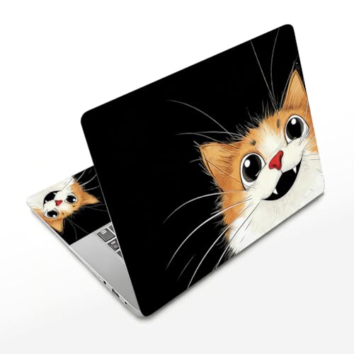 3Pcs Laptop Skin Sticker Decal Cat PVC Laptop Sticker Fits for 12-16 Inch Notebook Waterproof Scratch Proof Pet Animal Universal Notebook PC Personalized Protector Gift - style: cat