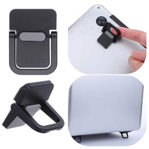 4PCS Portable Keyboard Riser Self Adhesive Laptop Stand Mini Invisible Computer Feet for Desk Computer Keyboard Stand Laptop Holder with Anti Slip Silicone(Black) - color: Black