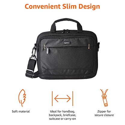 Amazon Basics Laptop Carrying Case with Adjustable Shoulder Strap, 11.6 in, Black, 10-Pack - size: 11.6 Inch, style: 10-pack