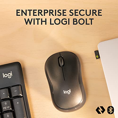 Logitech MK370 Combo for Business, Wireless Full-Size Keyboard and Wireless Mouse, Secure Logi Bolt USB Receiver, Bluetooth, Globally Certified Windows/Mac/Chrome, Linux - Graphite, Pack of 4 - size: One Size (Pack of 4)