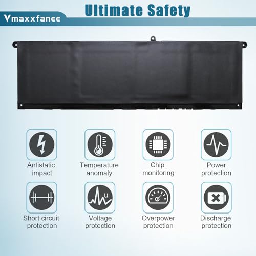 54Wh V6W33 Laptop Battery Replacement for Dell Inspiron 3510 3511 3515 5310 5410 5418 5510 5515 5630 5635 5518 5625 Latitude 3420 3520 3320 3330 Vostro 3515 3525 5620 5625 G91J0 TN70C - size: 10.7*3.22*0.22inch V6W33