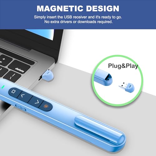 QUI Presenter Clicker Bundle | BK600 Slim-Shaped USB A Blue & Remote-Shaped USB A Silver