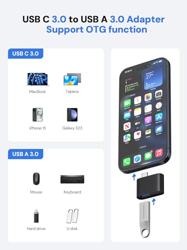 SD Card Reader, Dockteck USB 3.0 Card Reader to Micro SD Card Adapter, 5G SD Memory Card Reader, USB A - C Adapter, Dual-Slot Card Reader for UHS-I SD/Micro SD/SDHC/SDXC/MMC, Support OTG for Plug&Play