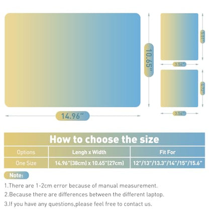 15-15.6 inches Netbook Laptop Skin Sticker Decal Reusable Cover Protector for 11.6 12 13 13.3 14 15 15.4 Notebook Chromebook Easy to Apply Remove, Scratch-Resistant Waterproof I Gradient Yellow Blue - color: Gradient Yellow Blue