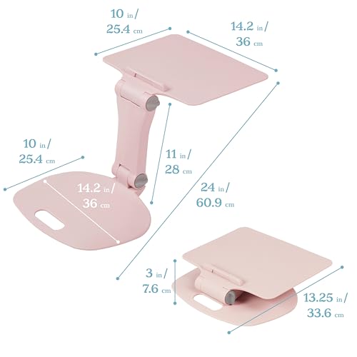 ECR4Kids The Surf Folding Portable Lap Desk, Flexible Seating, Pink - color: Pink