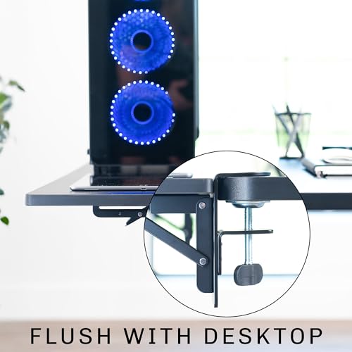 VIVO Black Clamp-on 36 x 12 in Desk Extender, DESK-EXT36 | Foldable, Wrist Support Arm Rest, Office Keyboard Tray, Side Table Extension Attachment - size: 36 x 12", style: Extender