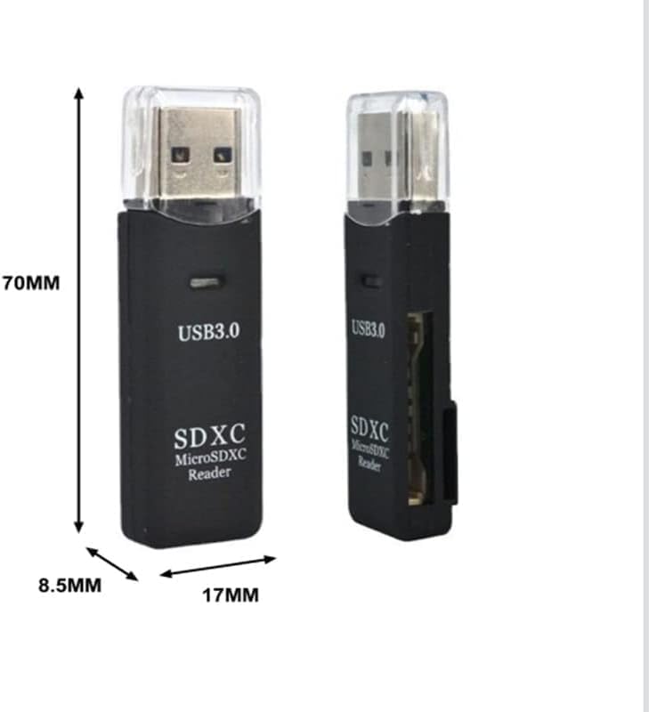 USB 3.0 2 in 1 HighSpeed Memory Card Reader Adapter for Micro SD SDXC TF T-Flash,for PC, Micro SD Card to USB Adapter for Camera Memory Card Reader, Wansurs Card Reader for Laptop
