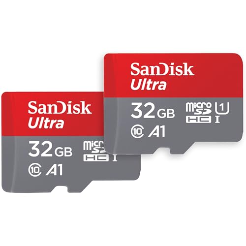 SANDISK 32GB (Pack of 2) Ultra microSDHC UHS-I Memory Card (2x32GB) with Adapter - SDSQUA4-032G-GN6MT - size: 32GB (2-Pack), style: Old Version
