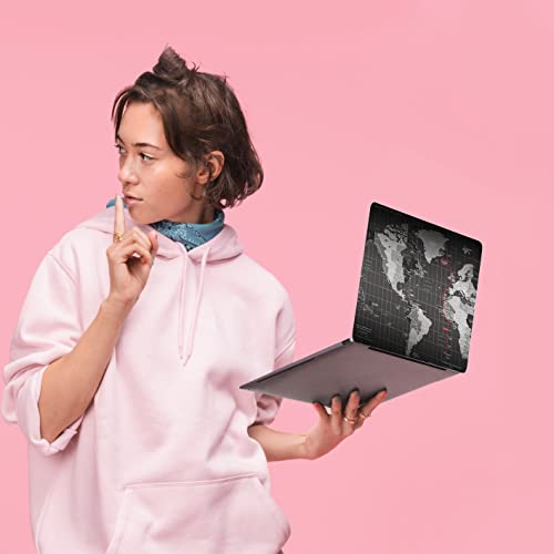 Laptop Skin Sticker,13.3 14 15 15.4 15.6 inch Laptop Skins,Universal Vinyl Decal,Dustproof Scratch Resistant Reusable Cover Protector with Free 2 Wrist Pads (World Map 2) - color: World Map 2