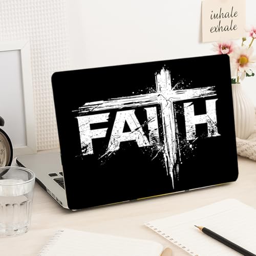PLIGREAT 15 Inches Laptop Decal Sticker Skin Cover, Cross Faith Art Design Laptop Sticker Decals Fits 12" to 15" Laptops Universal Waterproof Removable, Black White - color: Black White
