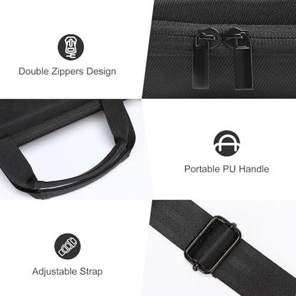 MOSISO Hard Shell Laptop Case for Men Women, 15-16 inch Geometric Splicing Computer Bag Compatible with MacBook HP Dell Lenovo Asus, 15.6 inch Laptop Bag with Front Raised Pocket&Shoulder Strap, Black