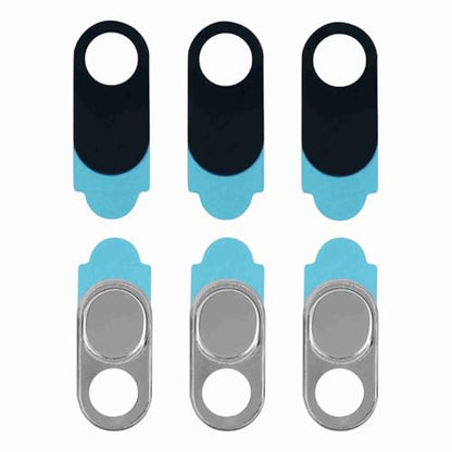 3-Pack Metal Webcam Cover Stickers Silver Slider Camera Blocker fit for Smartphone Tablet Laptop PC Slim Secure Adhesive - color: Silver