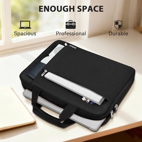 Ferkurn Laptop Bag Case for Women Men Computer Bag Compatible with HP Envy Pavilion Omen/LG Gram/MSI/Dell Inspiron XPS/Lenovo/Acer, Shoulder Strap Carrying Messenger Briefcase, Black, 15.6 16 Inch - color: Black, size: 15.6 inch
