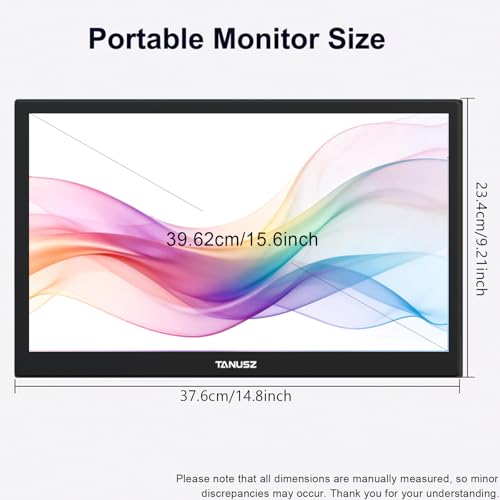 PJGCWB 15.6" Portable Monitor 1366 * 768 HD USB-C HDMI Second External Monitor for Laptop,PC,Mac Phone,PS,Xbox,Swich,IPS Ultra-Thin Zero Frame Gaming Display(Inches, 15.6)