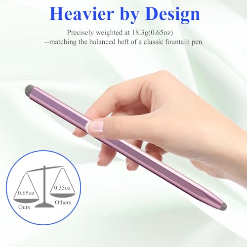 2-in-1 Stylus Pen for Touchscreen with Magnetic, Kenkor 2PCS Tablet Pencil for Nintendo Switch 2/Apple iPad/Air/Mini/Pro/iPhone/Android/Huawei/Samsung/Galaxy All Touch Screen Devices (Purple/Pink) - color: Purple+Pink