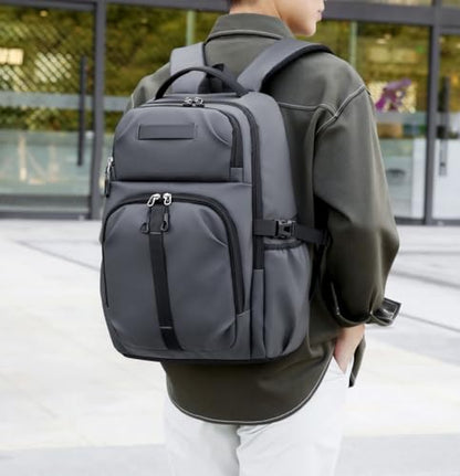 Casual laptop backpack, college backpack, water-resistant, suitable for work, travel, commuting, Daily.(Grey) - color: Grey