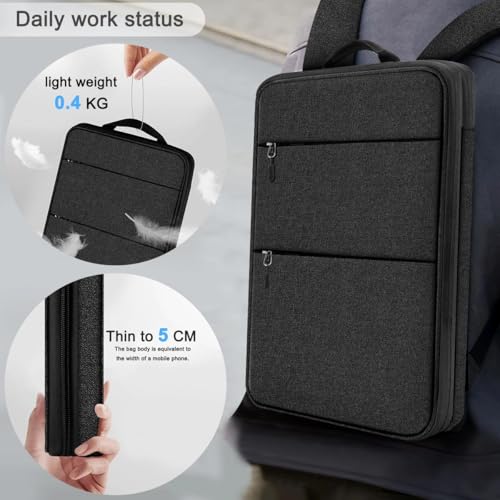 Travel Laptop Backpack with Small Case for 15-16 inch Notebooks, Slim & Expandable Computer Bag for College Business Commute for Men and Women,Black - color: Black