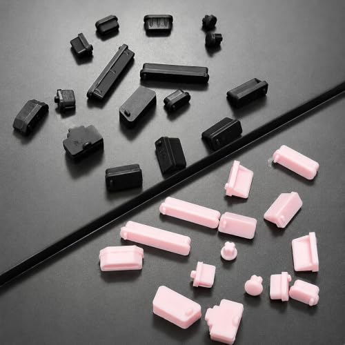 16PCS Tools Computer Port Dust Plugs Silicone Anti-Dust Cover Caps -Pink | Computer Port Dust Plugs Silicone Anti-Dust Covers Laptop Interface Protector Caps Device Port Cover Selection - color: Pink
