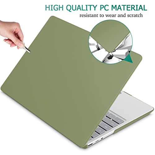 Case for Surface Laptop 5/4/3 13.5", Dark Olive Green | Hard Shell Case with Keyboard Cover & Screen Protector. Fits Surface Laptop 5/4/3 13.5" Metal Palm Rest Models 1951/1868. - color: Dark Olive Green