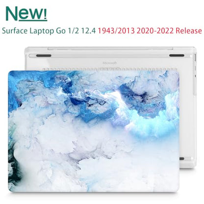 Mektron Surface Laptop Go 12.4 inch Case Compatible with Go 3/2/1 Microsoft Surface Laptop 12.4" Cover 2023-2020 Releases Model 1943/2013 Plastic Hard Shell Case, Cloud & Lightning - color: Cloud & Lightning