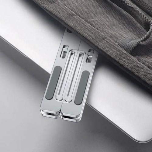 BoxWave Stand and Mount Compatible with Lenovo ThinkPad X1 Carbon Gen 8 (14in) - Compact QuickSwitch Stand, Portable Multi Angle Viewing Foldable Riser - Metallic Silver