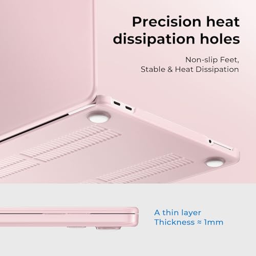 EooCoo for MacBook Neo Case 13 inch 2026, Scratch Resistant, Matte Blush | 4 in 1 Kit, Durable, Easy Snap-On, Stays New, Model A3404 (A18 Pro Chip) - color: Matte Blush
