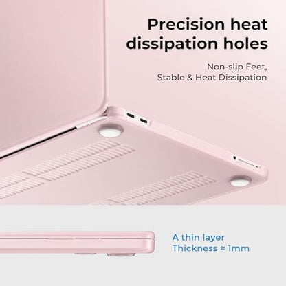 EooCoo for MacBook Neo Case 13 inch 2026, Scratch Resistant, Matte Blush | 4 in 1 Kit, Durable, Easy Snap-On, Stays New, Model A3404 (A18 Pro Chip) - color: Matte Blush