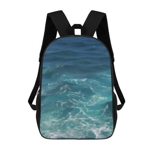 The Blue Sea Business Laptop Backpack for Women Men 17 Inch Carry on Backpack Waterproof Black Bookbag Fashion Lightweight Backpacks for Travel Hiking Camping Casual Daypack Backpacks