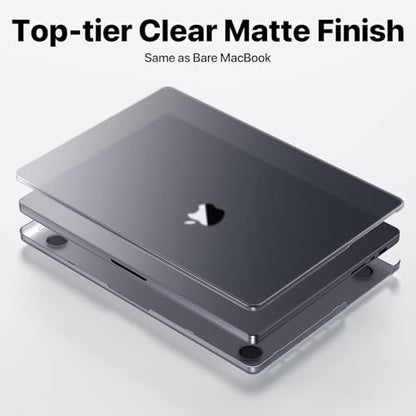 Soonjet Matte Case for MacBook Pro 14 inch M5 M4 M3 M2 M1 2026-2021 Laptop | Anti Cracking, Color Match, Space Gray Clear, Protective Hard Shell Cover, Fingerprint & Scratch Resistant, Ultra Thin Fit - color: Frosted Space Gray