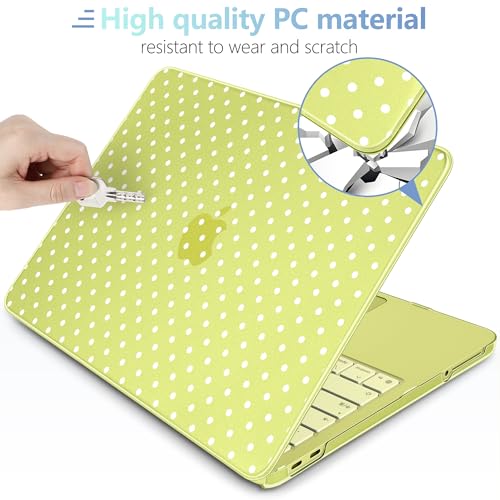 MEEgoodo Printed Case for New MacBook Neo 13 inch 2026 Release(Fit Model A3404), Laptop Hard Shell Cases with Keyboard Skin & Screen Protector & Webcam Covers, Citrus & White Polka Dots - color: Citrus & White Polka Dots