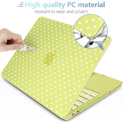MEEgoodo Printed Case for New MacBook Neo 13 inch 2026 Release(Fit Model A3404), Laptop Hard Shell Cases with Keyboard Skin & Screen Protector & Webcam Covers, Citrus & White Polka Dots - color: Citrus & White Polka Dots