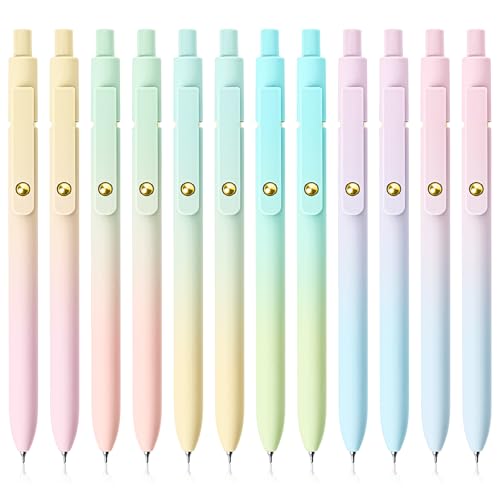 YOXMJDB Gel Pens, 12 Pcs Fine Point Smooth Writing Pens Cute Pens for Women, High-End Series 0.5mm Black Ink Pens for Journaling Note Taking, School Office Supplies (12 Pcs Gold Gradient) - color: 12 Pcs Gold Gradient