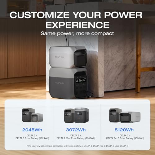 EF ECOFLOW Solar Generator Delta 3 with 220W Bifacial Panel, 1024Wh 1800W | Portable Power Station, LFP Battery 1800W AC/100W USB-C Output, Full Charge in 56 Min for Home Backup Power, Camping & RVs - style: DELTA 3+220W