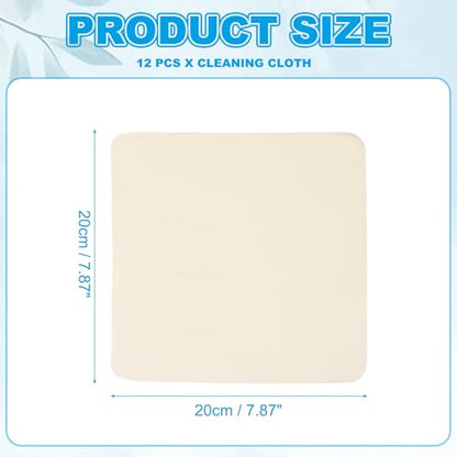 PATIKIL Glasses Cleaning Cloth 7.9" x 7.9", 12 Pcs Microfiber Eyeglasses Cleaner Cloths Soft Suede Wipe Screen for Camera Len Eyeglass Screens Phones Smart Devices, Beige - color: Beige, size: 7.9" x 7.9"