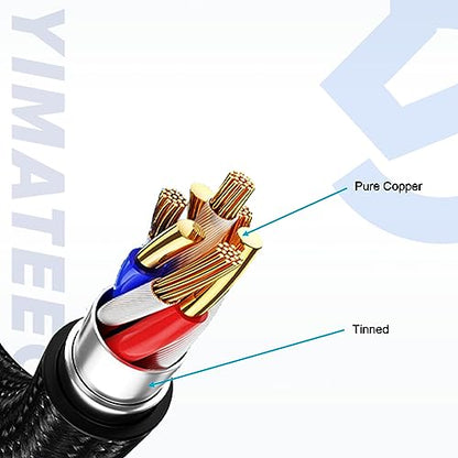 Headphone Splitter 3.5mm, Audio Splitter 1 Male to 2 Female Headset Mic Adapter Nylon-Braided Extension Cable Stereo Aux Jack for PC Phone Tablet Gaming (1 Male to 2 Female, 2pcs, Brown) - color: 35CM/13.8IN Headphone Splitter - Brown, size: 1 Male to 2 F