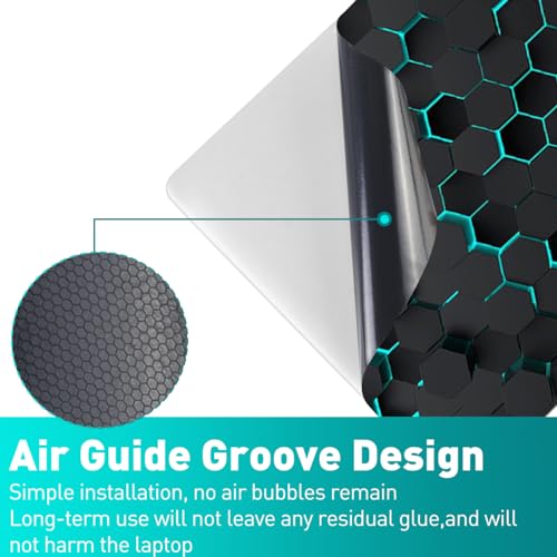 12.1-15.6 Inch Laptop Skin Decal, Universal Reusable Vinyl Laptop Cover Sticker, Waterproof Art Decal Protector in Black Honeycomb - color: Black Honeycomb