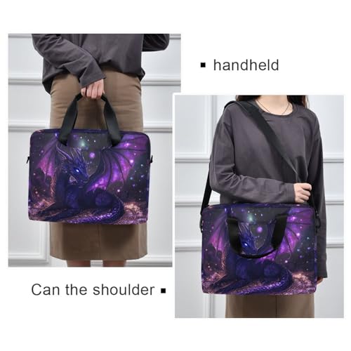 ALAZA Purple Dragon Laptop Case Bag Sleeve Portable Crossbody Messenger Briefcase w/Strap Handle, 13 14 15.6 inch - color: Multicolor1