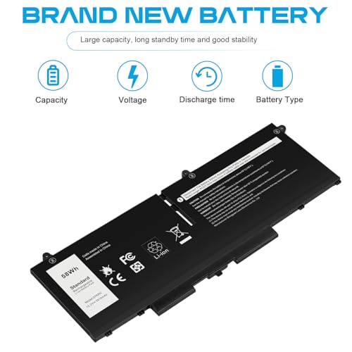 Futurebatt 07KRV Laptop Battery Replacement for Dell Latitude 5430 5530 Precision 3570 P104F P104F005 P137G P137G004 Series M69D0 H4PVC 0H4PVC Y86WG 0Y86WG 08WRCR 078FWY 4FVJG O7KRV - size: 07KRV 11.38 4.53 0.73in