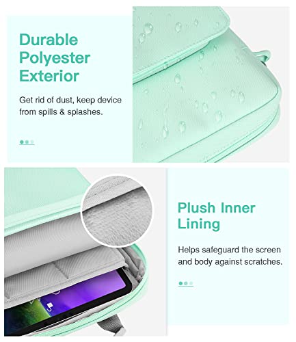MoKo 9-11 Inch Tablet Sleeve Bag Handle Carrying Case with Shoulder Strap | Fits iPad Pro 11-inch M4, iPad Air 11-inch M2, iPad 10th 10.9, iPad 9/8/7th 10.2 and Tab S8/S9 11, Mint Green - color: Mint Green, size: 9-11 inch