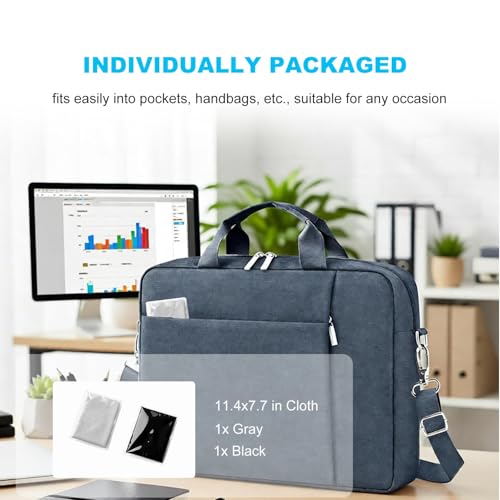 2 Pack Microfiber Liner Cleaning Cloth 13" with Screen Keyboard Imprint Protection, Laptop Keyboard Protector Compatible with MacBook Neo/Pro/Air 13" and MacBook Pro 14"-(Grey+Black) - color: Grey+black（2 Pack）, size: 11.4" x 7.7"