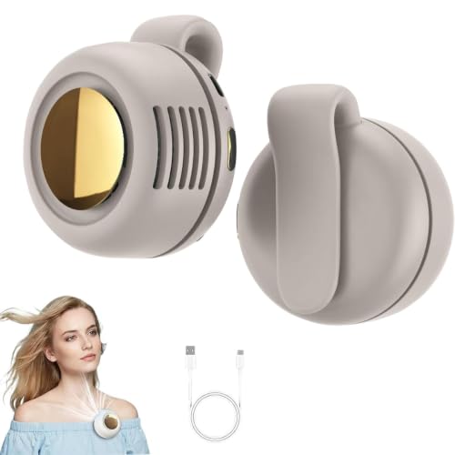 Portable Silent Mini Bladeless Electric Fan, Adjustable 3-Speed Suspended Wearable Fans, Small Clip on Fan for Shirt & Waist for Outdoor & Travel & Office (White, 1pcs) - color: White, size: 1pcs