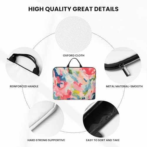 Pink and Black Paint Graffiti 14 Inch Laptop Sleeve Case，Handheld Waterproof/Shockproof Computer Carrying Bag Suitable for Daily Travel/Tourism/Business Trips, etc - color: Pink And Black Paint Graffiti