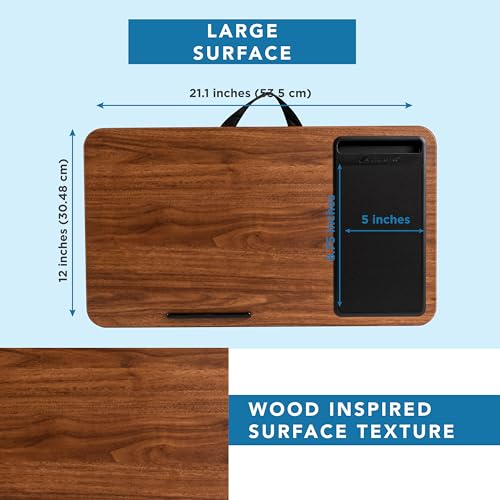 LAPGEAR Home Office Lap Desk – Espresso Woodgrain, Fits 15.6” Laptops - color: Espresso Woodgrain, size: Home Office W/Device Ledge