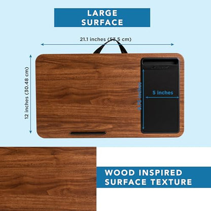 LAPGEAR Home Office Lap Desk – Espresso Woodgrain, Fits 15.6” Laptops - color: Espresso Woodgrain, size: Home Office W/Device Ledge